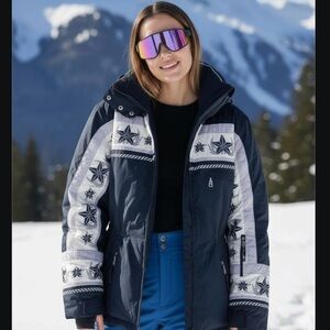 Bogner Navy and White Ski Jacket Joan Thylmann